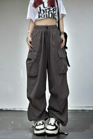 Y2K Women's Streetwear Cargo Harajuku Baggy Parachute Pants