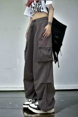 Y2K Women's Streetwear Cargo Harajuku Baggy Parachute Pants