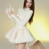 Y2K Wool Fur Knit Dress Jacket Coord Set Streetwear Fashion