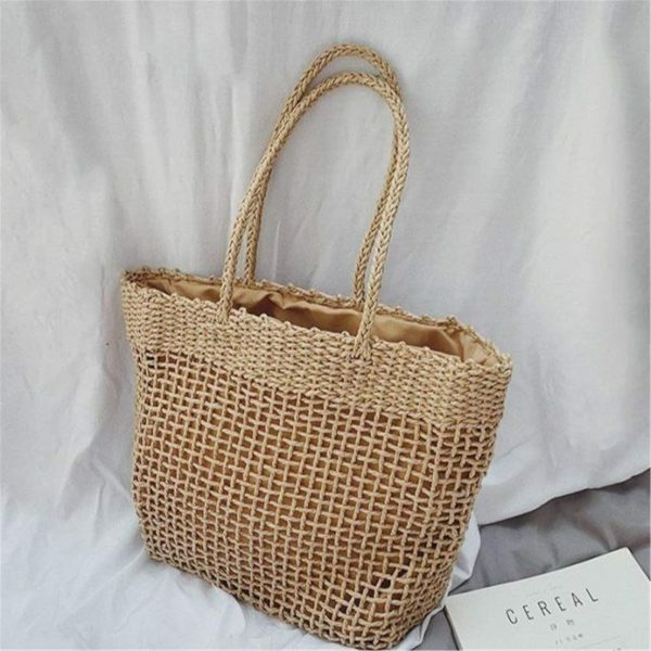 Y2K Woven Straw Tote Bag for Streetwear Style