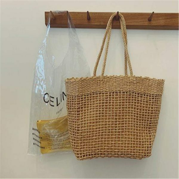 Y2K Woven Straw Tote Bag for Streetwear Style