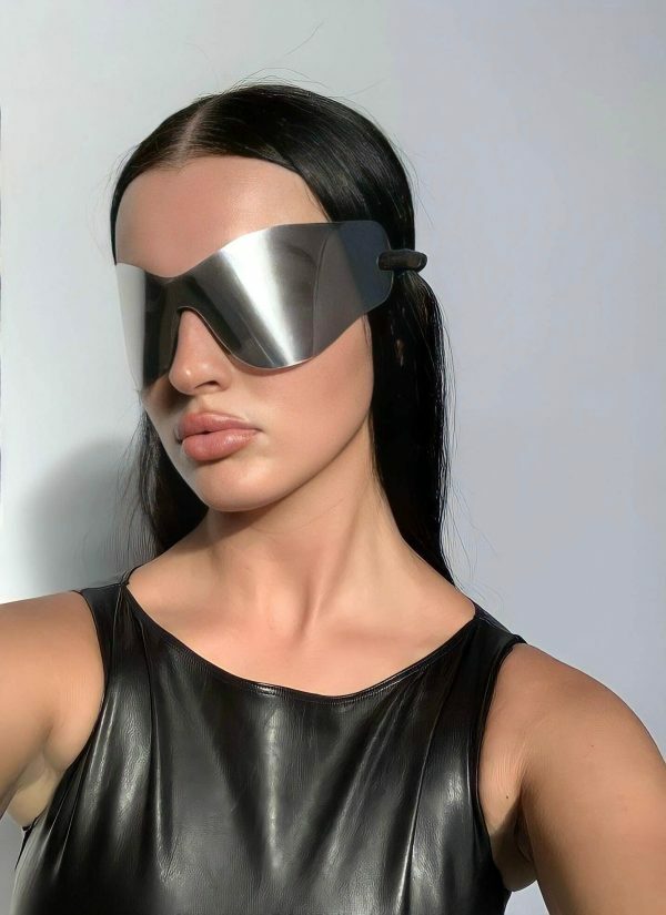 Y2K Wraparound Shield Sunglasses for Streetwear Fashion